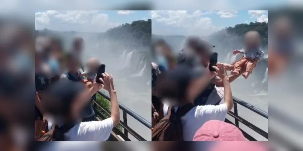 Vida de bebê colocada em risco por homem no mirante das Cataratas 