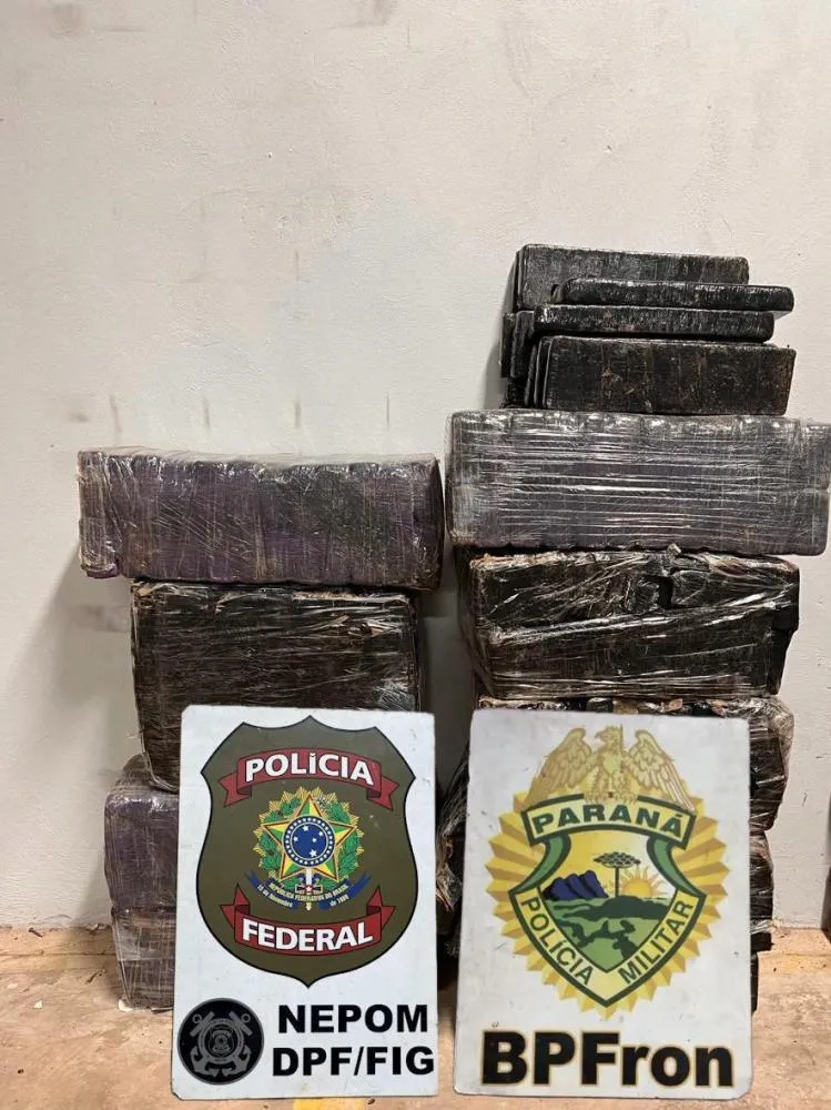 Polícias na fronteira apreendem mais de 170 kg de maconha em ocorrência