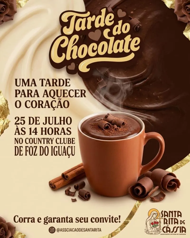 Associação Santa Rita de Cássia promove sábado especial, com chocolate, bingo e solidariedade