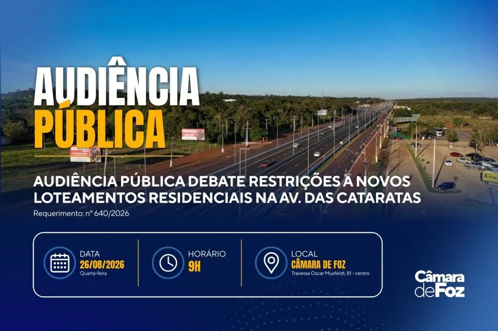 Audiência pública vai debater criação de zona estratégica na Avenida das Cataratas