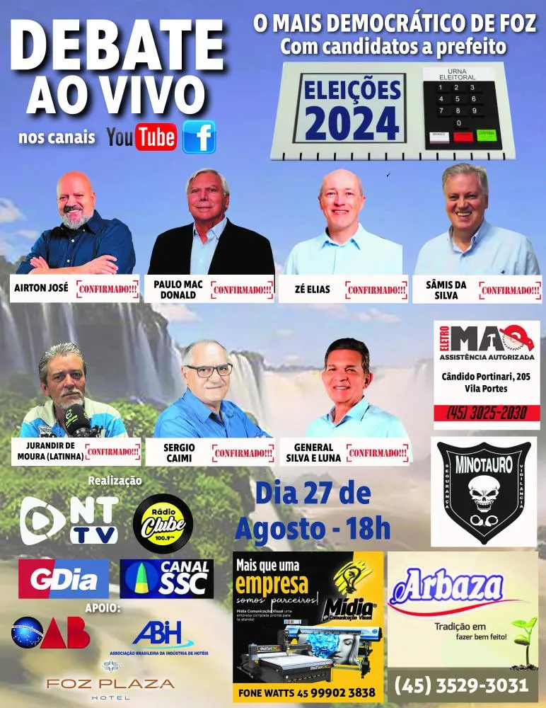 Primeiro debate em Foz com todos os candidatos será nessa terça 27