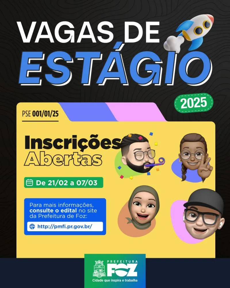 Inscrições para estágio na Prefeitura encerram dia 7 de março