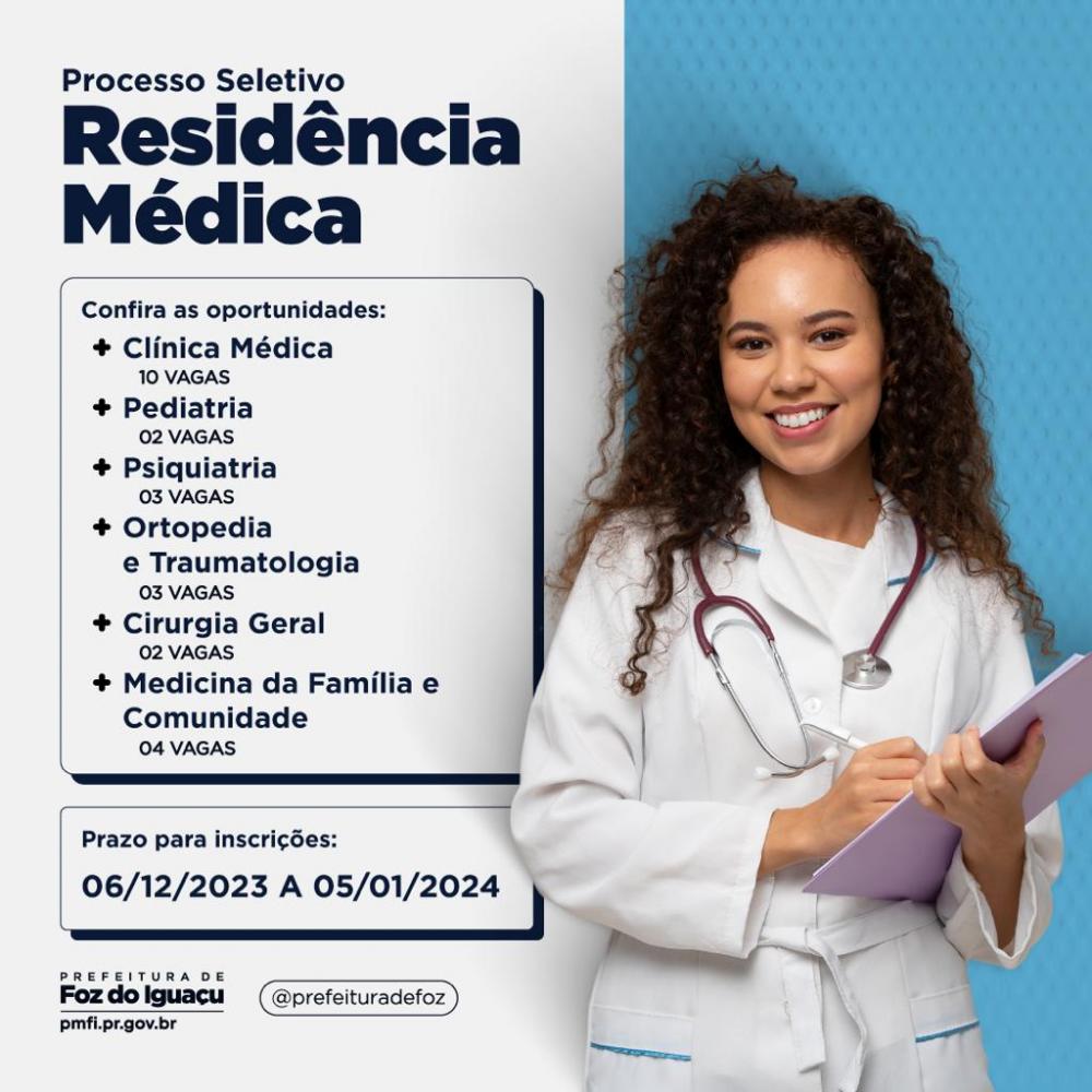 Processo seletivo para o Programa de Residência Médica inicia quarta 06