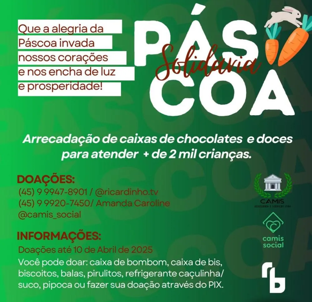 PÁSCOA SOLIDÁRIA – FAÇA PARTE DESSA ALEGRIA!