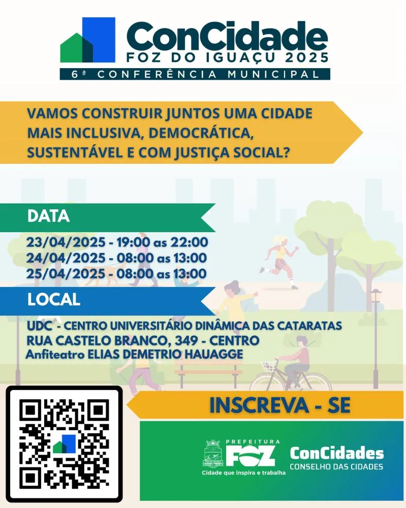 Foz promove Conferência da Cidade para debater políticas urbanas e eleger novo conselho