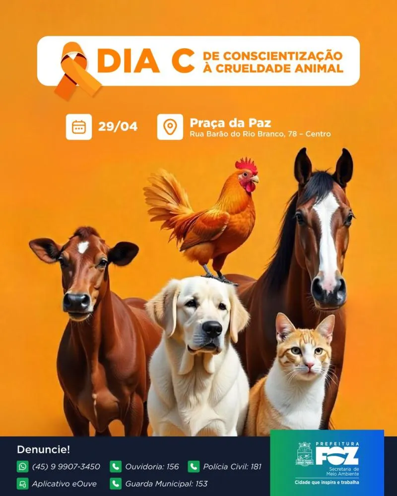 “Dia C” de Conscientização à Crueldade Animal acontece nesta terça 29