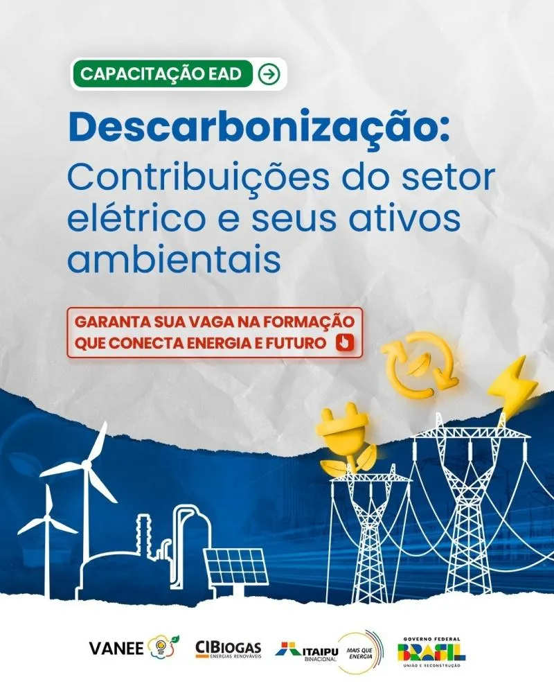 Itaipu e CIBiogás oferecem capacitação em EAD sobre descarbonização 